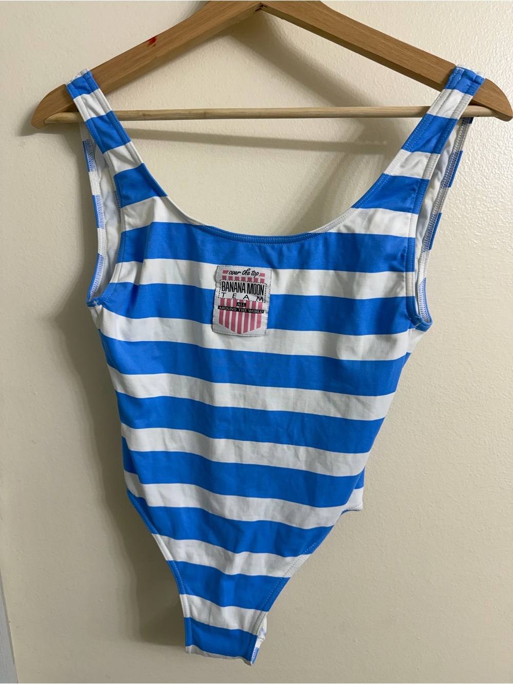 Bananamoon Blue & White Striped One-Piece Bodysuit